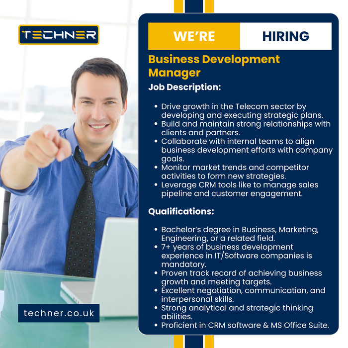 Techner - Job Post - Business Development Manager