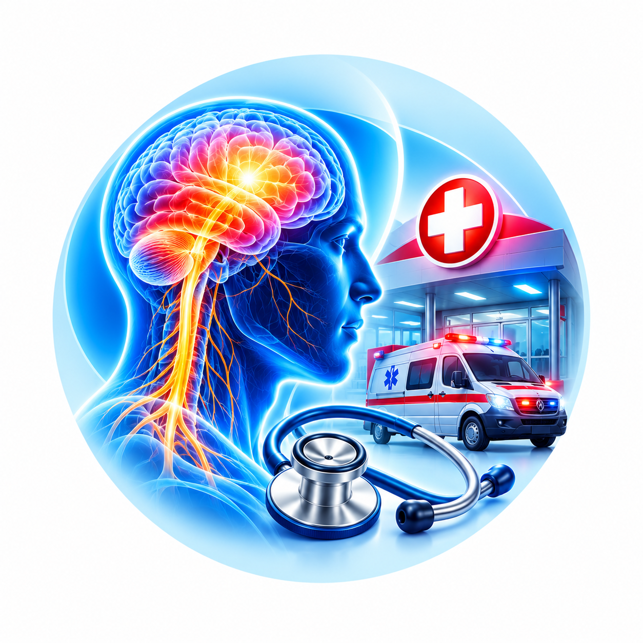 Neurology and urgent care icon